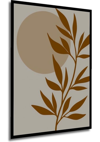 Dekoratif Bohem Minimalist Soyut Çizim Ahşap Tablo Çerçeve Görünümlü Dikey Duvar Dekorasyon Tablosu