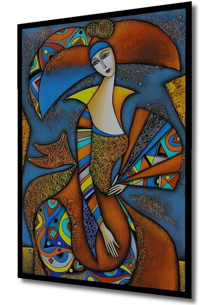 Dekoratif Dikey Kadın Modern Sanat Duvar Tablo Ahşap Dikdörtgen Tablo indirimleri