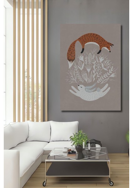 Dekoratif Bohem Minimalist Soyut Çizim Ahşap Tablo Çerçeve Görünümlü Dikey Duvar Dekorasyon Tablosu