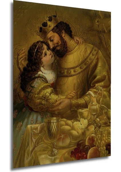 Dekoratif Dikey Kral ve Prenses Duvar Tablo Ahşap Dikdörtgen Tablo modelleri