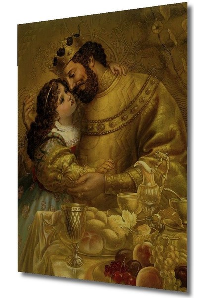 Dekoratif Dikey Kral ve Prenses Duvar Tablo Ahşap Dikdörtgen Tablo fırsatları