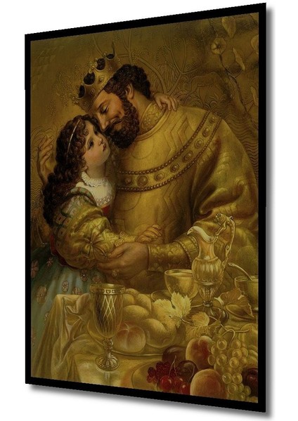 Dekoratif Dikey Kral ve Prenses Duvar Tablo Ahşap Dikdörtgen Tablo indirimleri