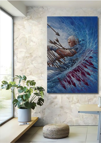 Dekoratif Dikey Savaşçıların Koruyucusu Modern Sanat Duvar Tablo Ahşap Dikdörtgen Tablo
