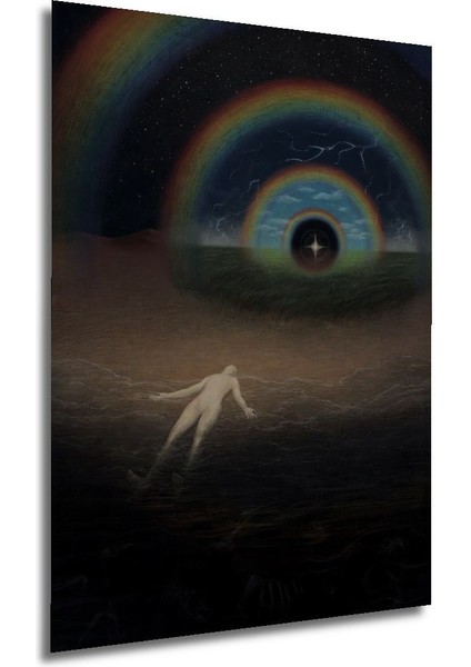 Dekoratif Dikey Sonsuzluğa Gidiş Spiritual Modern Sanat Duvar Tablo Ahşap Dikdörtgen Tablo modelleri