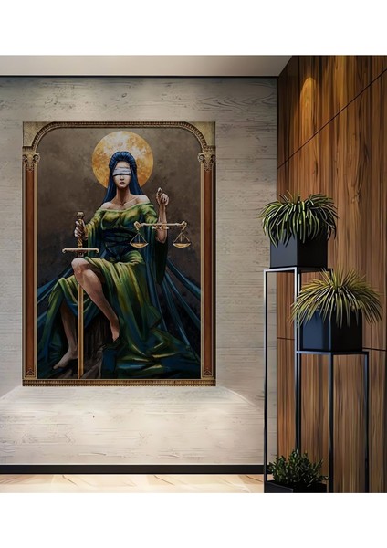 Ahşap Tablo Adalet Tanrıçası Justice,baskı,hukuk Bürosu Sanatı,çerçeve Görünümlü Dikey Tablo fiyatları