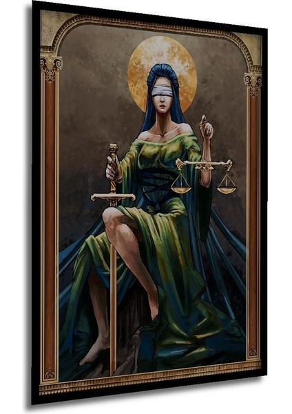 Ahşap Tablo Adalet Tanrıçası Justice,baskı,hukuk Bürosu Sanatı,çerçeve Görünümlü Dikey Tablo fırsatları
