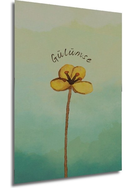 Dekoratif Dikey Gülümse Yazılı Çiçek Sanat Duvar Tablo Ahşap Dikdörtgen Tablo modelleri