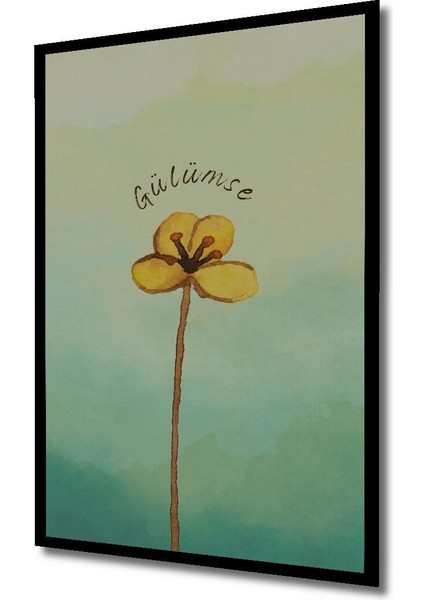 Dekoratif Dikey Gülümse Yazılı Çiçek Sanat Duvar Tablo Ahşap Dikdörtgen Tablo indirimleri