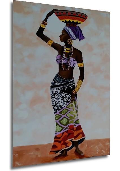Dekoratif Dikey Afrikalı Kadın Duvar Tablo Ahşap Dikdörtgen Tablo modelleri