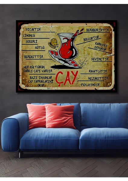 Dekoratif Ahşap Retro Tablo-Çay Şık Yatay Duvar Dekorasyon Tablosu fiyatları