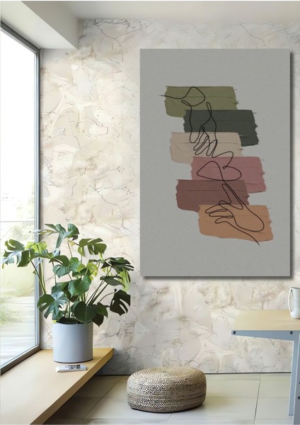 Dekoratif Dikey Modern Soyut Sanat Duvar Tablo Ahşap Dikdörtgen Tablo
