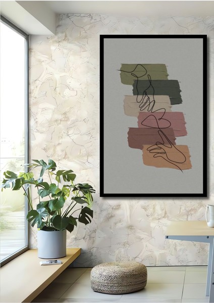 Dekoratif Dikey Modern Soyut Sanat Duvar Tablo Ahşap Dikdörtgen Tablo