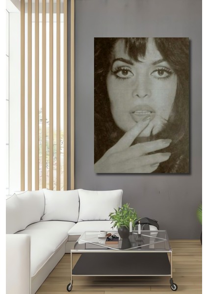 Dekoratif Dikey Yeşilçam Türkan Şoray Duvar Tablo Ahşap Dikdörtgen Tablo