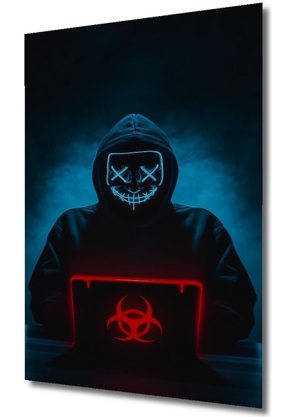 Dekoratif Dikey Virüs Yapan Hacker Duvar Tablo Ahşap Dikdörtgen Tablo fırsatları