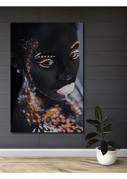 Ahşap Tablo Moda Afrikalı Kadın Afrikalı 3 Boyutlu Çerçeve Görünümlü Dikey Duvar Dekorasyon Tablosu fiyatları