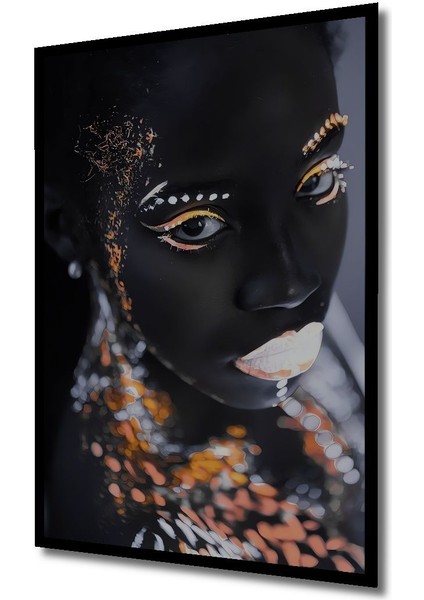 Ahşap Tablo Moda Afrikalı Kadın Afrikalı 3 Boyutlu Çerçeve Görünümlü Dikey Duvar Dekorasyon Tablosu modelleri