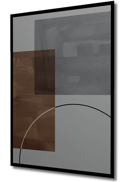 Soyut Vintange Retro Bohem Art Vektorel Abstract Minimalist Ahşap Tablo Çerçeve Görünümlü Tablo