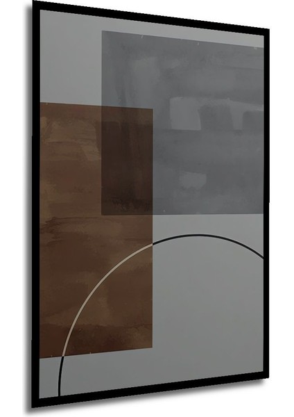 Soyut Vintange Retro Bohem Art Vektorel Abstract Minimalist Ahşap Tablo Çerçeve Görünümlü Tablo