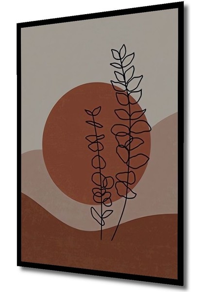 Dekoratif Bohem Tarz Güneş ve Bitki Ahşap Tablo Çerçeve Görünümlü Dikey Duvar Dekorasyon Tablosu modelleri