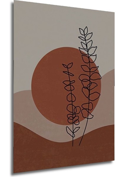 Dekoratif Bohem Tarz Güneş ve Bitki Ahşap Tablo Çerçeve Görünümlü Dikey Duvar Dekorasyon Tablosu indirimleri