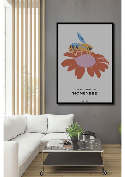 Ahşap Tablo Mid Century Matisse Bohem Soyut Minimalist Art Çerçeve Görünümlü Dikey Duvar Tablo