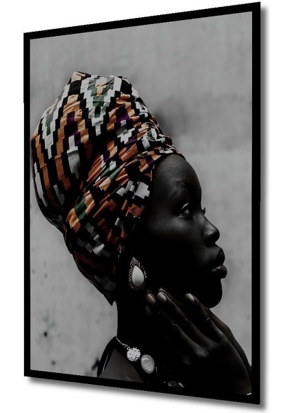 Ahşap Tablo Afrika 3 Boyutlu Soyut Duvar Dekoru Çerçeve Görünümlü Dikey Duvar Dekorasyon Tablosu