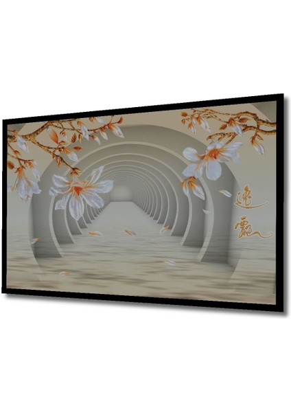 Dekoratif Yatay 3D Çiçekler Soyut Sanat Duvar Tablo Ahşap Dikdörtgen Tablo modelleri