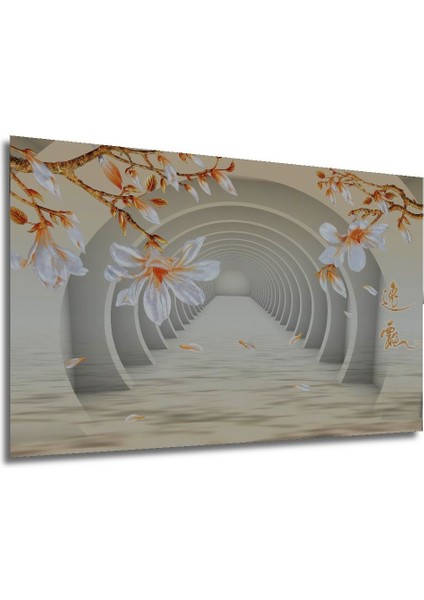 Dekoratif Yatay 3D Çiçekler Soyut Sanat Duvar Tablo Ahşap Dikdörtgen Tablo indirimleri