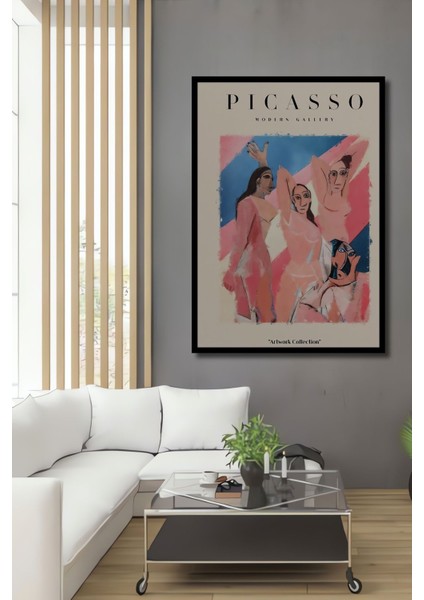 Ahşap Picasso Modern Gallery Soyut Artwork Collection Tablo Çerçeve Görünümlü Dikey Duvar Tablo