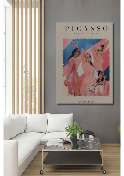 Ahşap Picasso Modern Gallery Soyut Artwork Collection Tablo Çerçeve Görünümlü Dikey Duvar Tablo