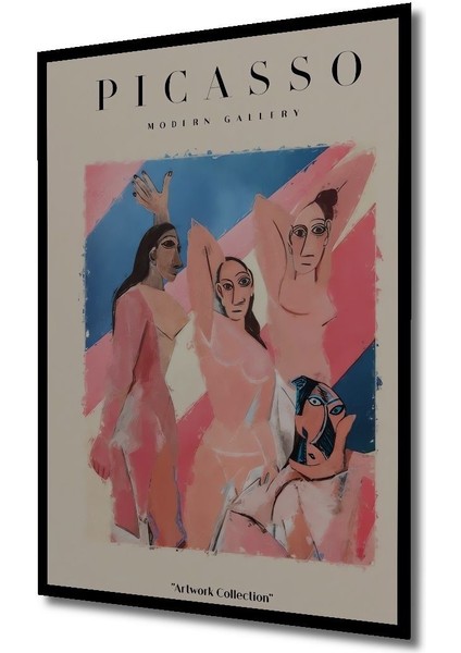 Ahşap Picasso Modern Gallery Soyut Artwork Collection Tablo Çerçeve Görünümlü Dikey Duvar Tablo