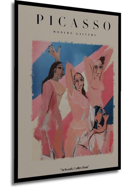 Ahşap Picasso Modern Gallery Soyut Artwork Collection Tablo Çerçeve Görünümlü Dikey Duvar Tablo
