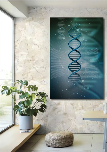 Dekoratif Dikey Dna Duvar Tablo Ahşap Dikdörtgen Tablo