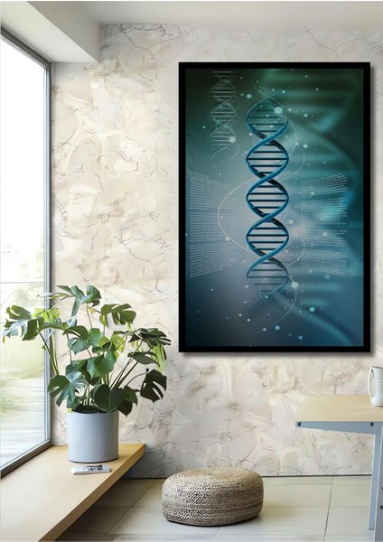 Dekoratif Dikey Dna Duvar Tablo Ahşap Dikdörtgen Tablo