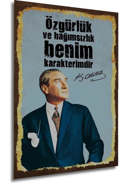 Mustafa Kemal Atatürk Temalı Atatürk Tablosu,mdf Ahşap Dijital Retro Çerçeve Görünümlü Duvar Tablo indirimleri