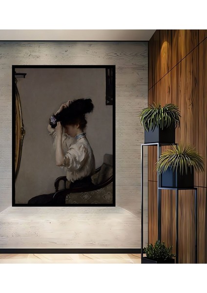 Ahşap Vintage Portre Kadın Galeri Duvarı,sanatsal Baskı,tablo Çerçeve Görünümlü Dikey Duvar Tablo
