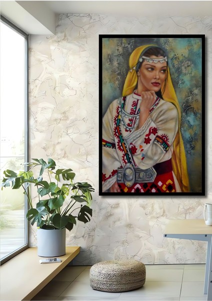 Dekoratif Dikey Modern Sanat Köylü Kadın Duvar Tablo Ahşap Dikdörtgen Tablo fiyatları
