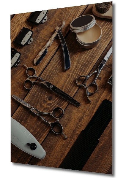 Dekoratif Dikey Berber Dükkanı Duvar Tablo Ahşap Dikdörtgen Tablo fırsatları