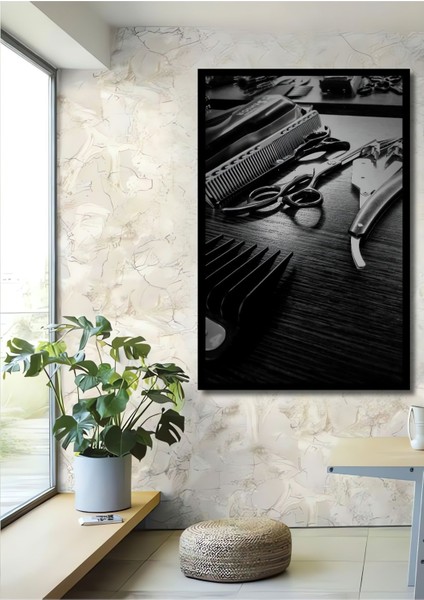 Dekoratif Dikey Berber Dükkanı Malzemeler Duvar Tablo Ahşap Dikdörtgen Tablo fiyatları