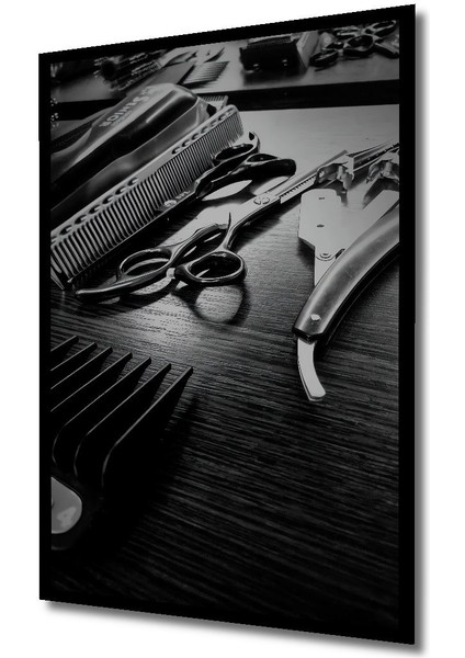 Dekoratif Dikey Berber Dükkanı Malzemeler Duvar Tablo Ahşap Dikdörtgen Tablo indirimleri