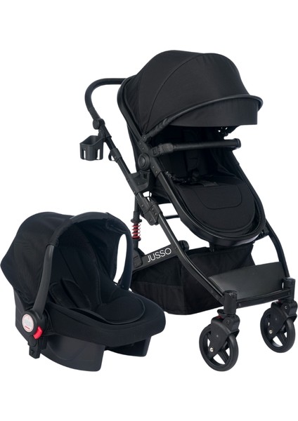 VaVbaby Elitecruise Travel Sistem Lüks Bebek Arabası Konforlu Seyahat Sistem Puset Katlanabilir Siyah