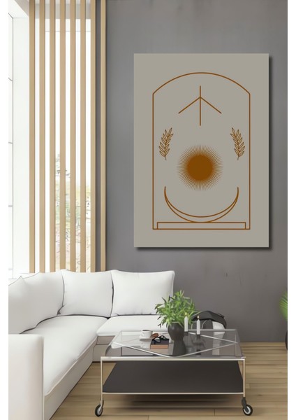 Dekoratif Ahşap Tablo Bohem Art Premium Table Çerçeve Görünümlü Dikey Duvar Dekorasyon Tablosu