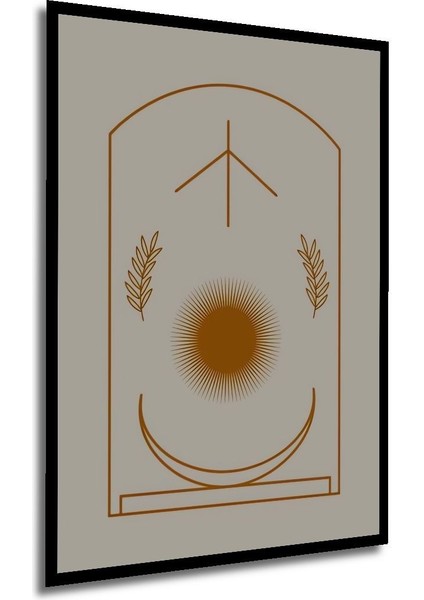 Dekoratif Ahşap Tablo Bohem Art Premium Table Çerçeve Görünümlü Dikey Duvar Dekorasyon Tablosu