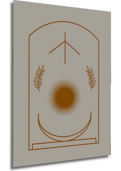 Dekoratif Ahşap Tablo Bohem Art Premium Table Çerçeve Görünümlü Dikey Duvar Dekorasyon Tablosu