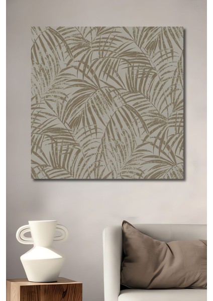 Dekoratif Dikey Minimalist Pastel Renkli Yapraklar Duvar Tablo Ahşap Dikdörtgen Tablo