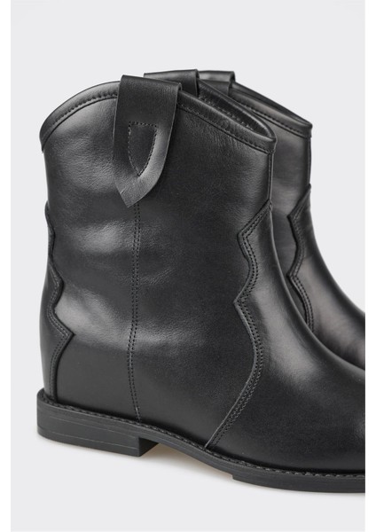 Siyah Deri Kadın Western Bot fırsatları