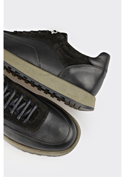 Siyah Deri Erkek Günlük Ayakkabı indirimleri