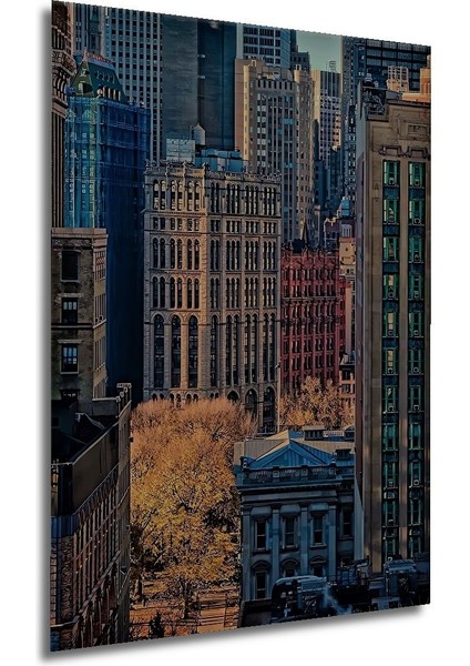Ahşap Tablo New York Manhattan City Peyzaj Şehir Posteri Çerçeve Görünümlü Dikey Duvar Tablo indirimleri