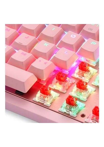 Ata Soft K550 Rgb Pembe K550 Mekanik Switch Mekanik Gaming Oyuncu Klavyesi