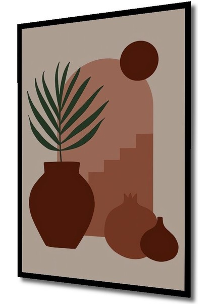Dekoratif Bohem Minimalist Soyut Çizim Ahşap Tablo Çerçeve Görünümlü Dikey Duvar Dekorasyon Tablosu modelleri